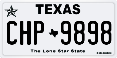 TX license plate CHP9898