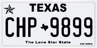 TX license plate CHP9899