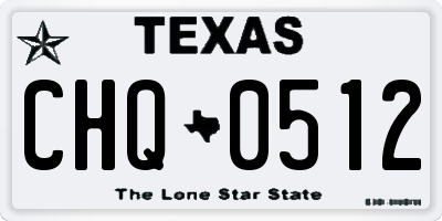 TX license plate CHQ0512