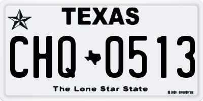 TX license plate CHQ0513