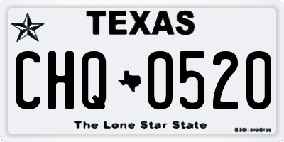 TX license plate CHQ0520