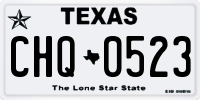 TX license plate CHQ0523