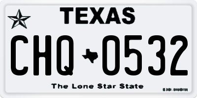 TX license plate CHQ0532
