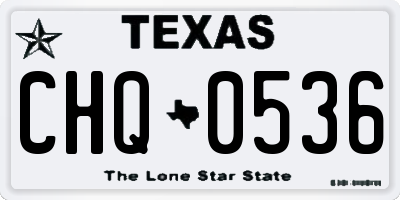 TX license plate CHQ0536