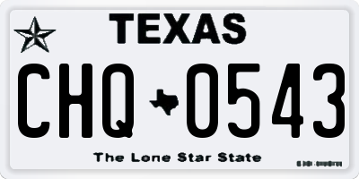 TX license plate CHQ0543