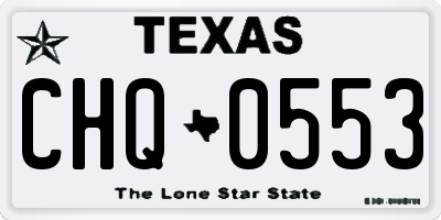 TX license plate CHQ0553