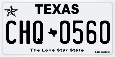 TX license plate CHQ0560