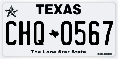 TX license plate CHQ0567