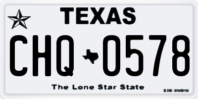 TX license plate CHQ0578