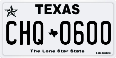 TX license plate CHQ0600