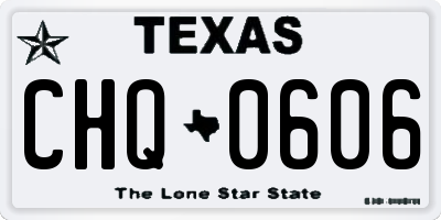 TX license plate CHQ0606