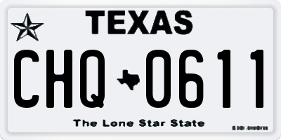 TX license plate CHQ0611