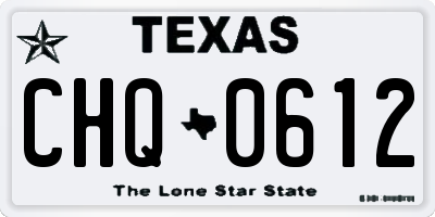 TX license plate CHQ0612