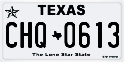 TX license plate CHQ0613