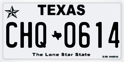 TX license plate CHQ0614