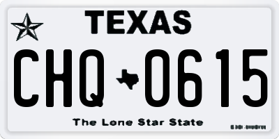 TX license plate CHQ0615