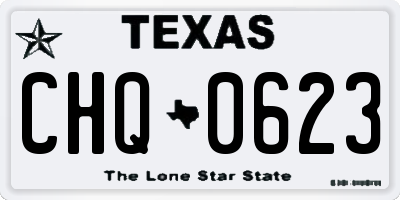 TX license plate CHQ0623