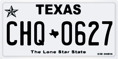 TX license plate CHQ0627