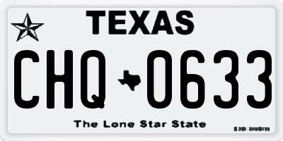 TX license plate CHQ0633