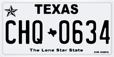 TX license plate CHQ0634