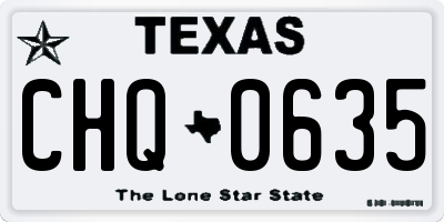 TX license plate CHQ0635