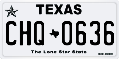TX license plate CHQ0636
