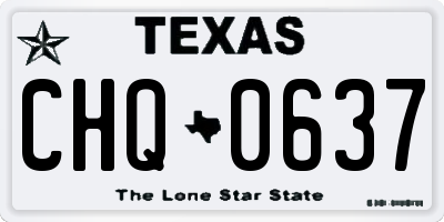 TX license plate CHQ0637