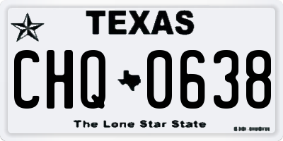 TX license plate CHQ0638