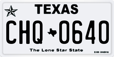 TX license plate CHQ0640