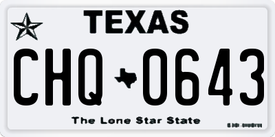 TX license plate CHQ0643