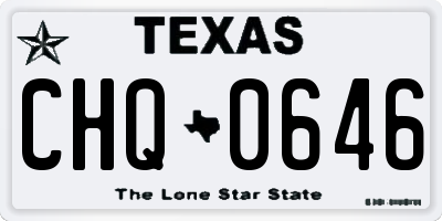 TX license plate CHQ0646