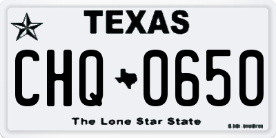 TX license plate CHQ0650