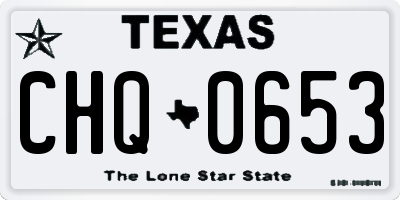 TX license plate CHQ0653
