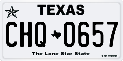 TX license plate CHQ0657