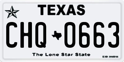 TX license plate CHQ0663