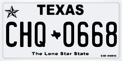 TX license plate CHQ0668