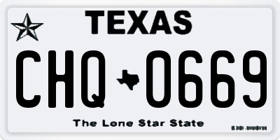 TX license plate CHQ0669