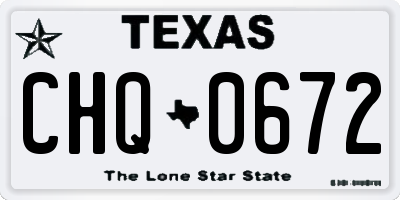 TX license plate CHQ0672