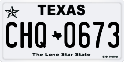 TX license plate CHQ0673