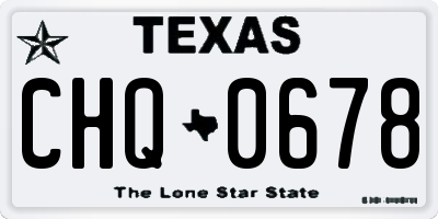 TX license plate CHQ0678