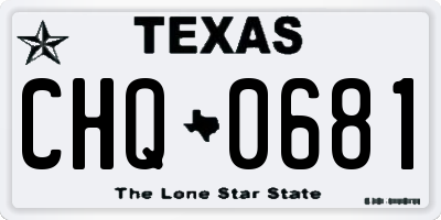 TX license plate CHQ0681