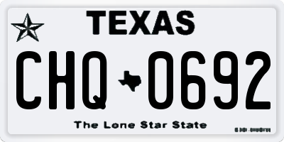 TX license plate CHQ0692