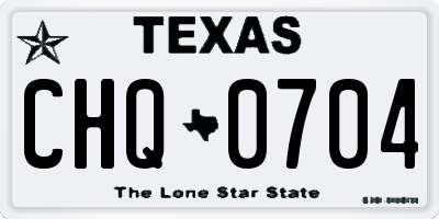 TX license plate CHQ0704