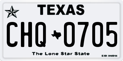 TX license plate CHQ0705
