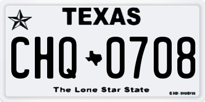 TX license plate CHQ0708