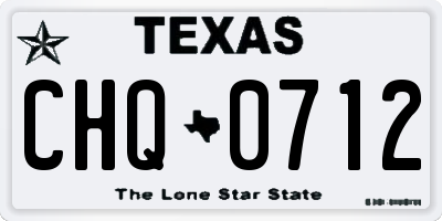 TX license plate CHQ0712