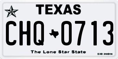 TX license plate CHQ0713