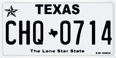 TX license plate CHQ0714