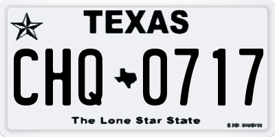 TX license plate CHQ0717