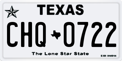 TX license plate CHQ0722